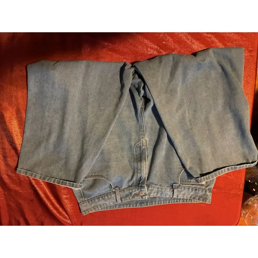 Cider Denim Maxi Skirt Womens 1X Long Light Wash High Waist Panel Button Front